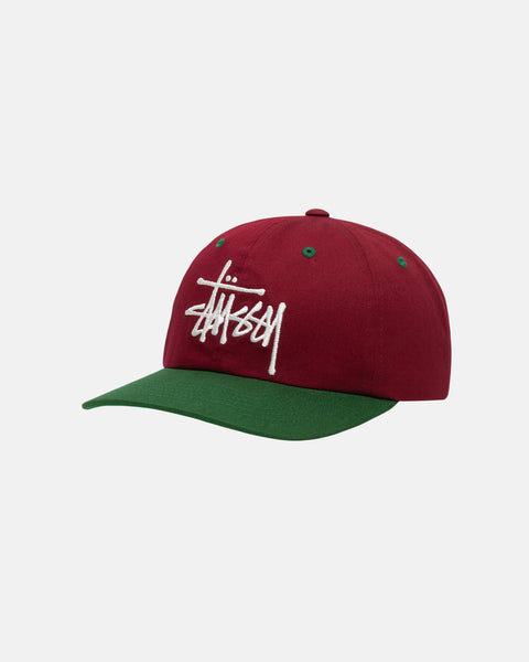 Stüssy Low Profile Big Basic Snapback Maroon Headwear