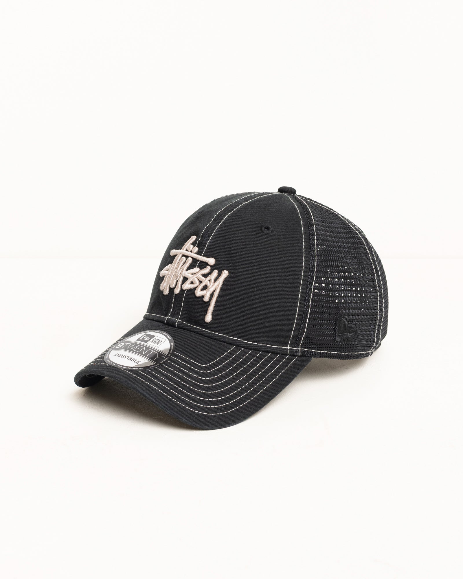 New Era 9Twenty Washed Basic Trucker – Black | Headwear | Stüssy Japan