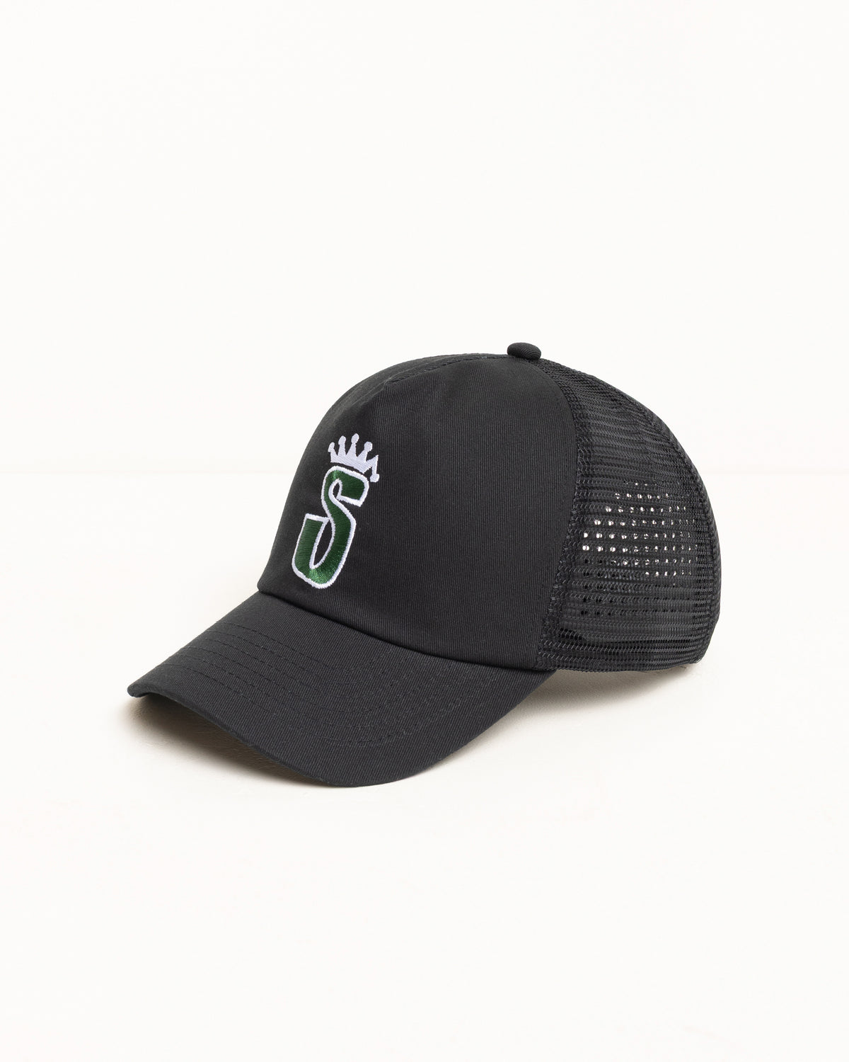 Trucker S Crown Snapback – Shadow Black | Headwear | Stüssy Japan