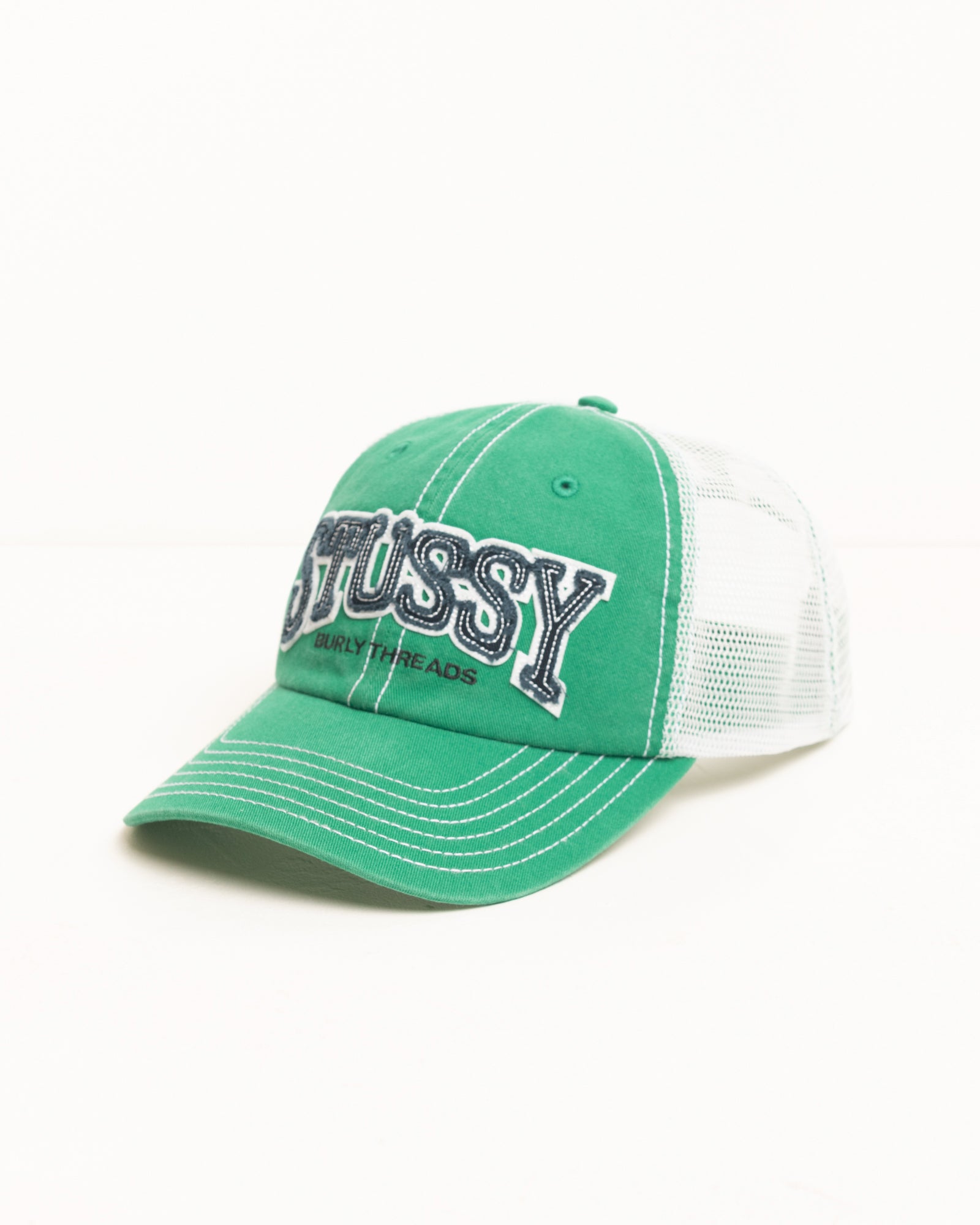 Mid-Depth Burly Threads Trucker – Green | Headwear | Stüssy Japan