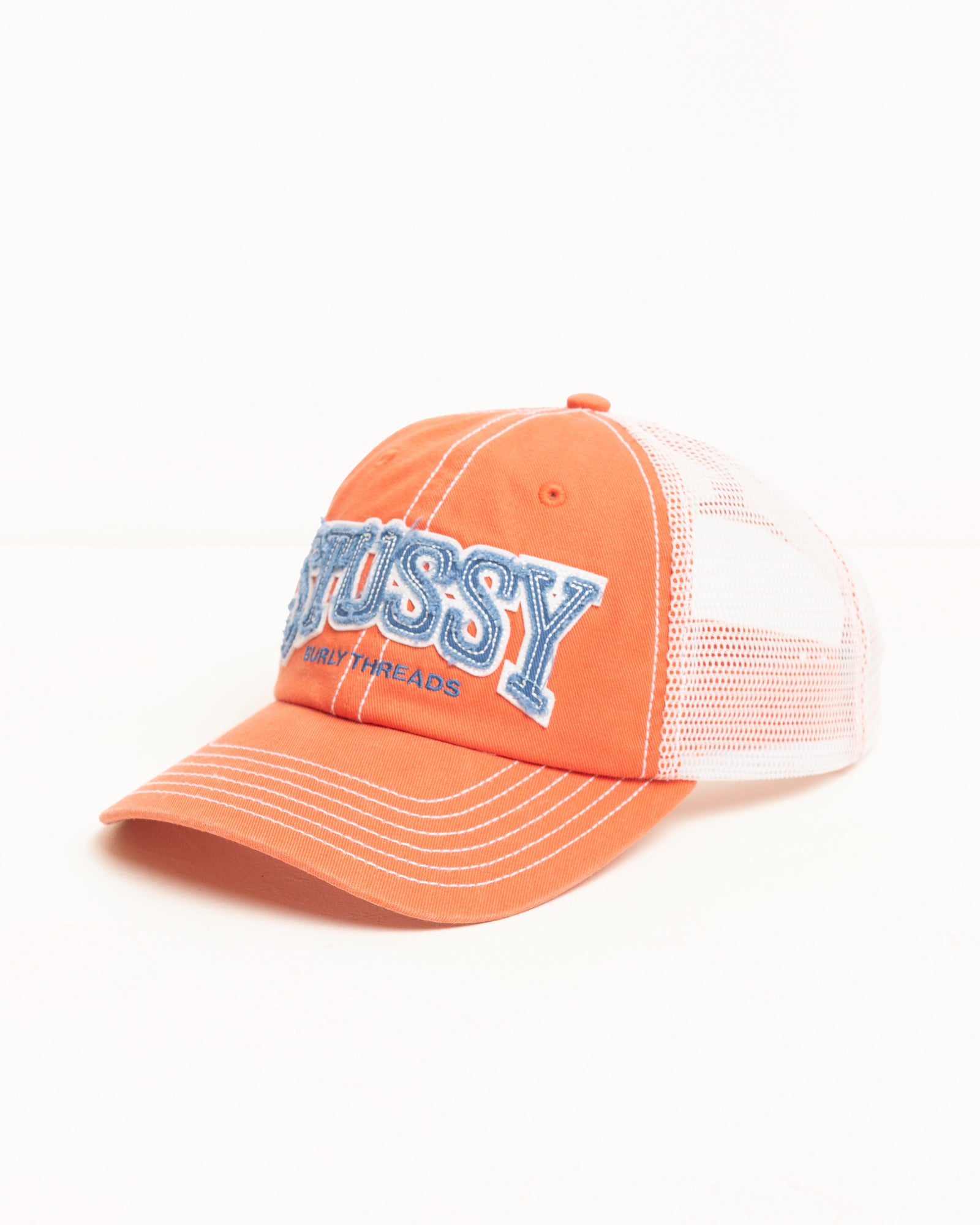 Mid-Depth Burly Threads Trucker – Orange | Headwear | Stüssy Japan
