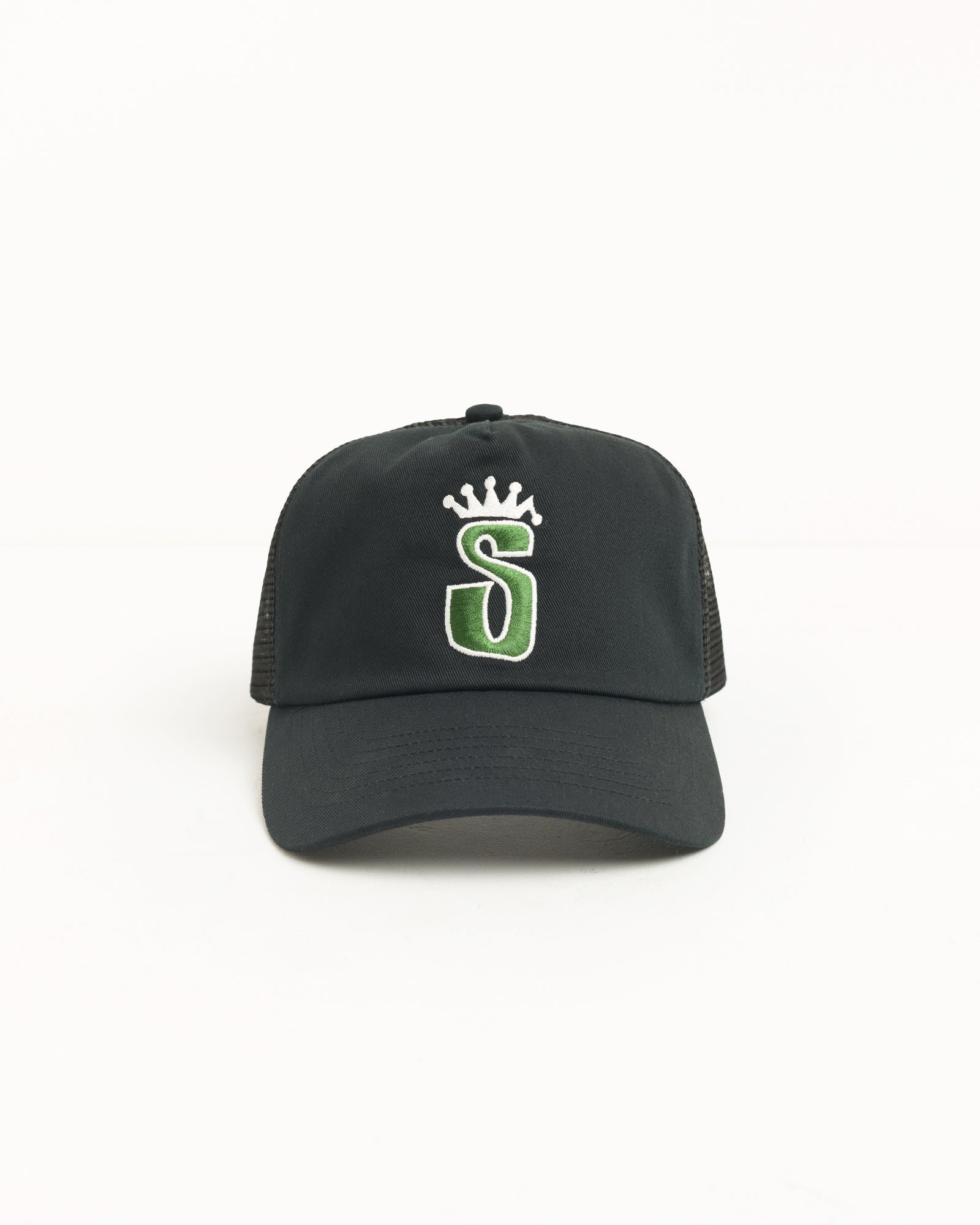 Trucker S Crown Cap Unisex In Black | hero:main:collection:new-arrivals,shirts,tops-shirts,all,tees,outerwear,denim,knits,accessories,sunglasses,hoodies,sweats,mens-hoodies-sweatshirts,shorts,pants,bottoms,crew-sweats,zip-ups,swim,sweatpants,graphics,lazy-tees,swim,basic-9twenty,button-ups,shorts,cargos,denim-jeans,bottoms,bags,belts,wearables,gear,footwear,button-ups,basic-tops,jerseys,big-ol,classics,slim,jackets,all, | product-card-slider