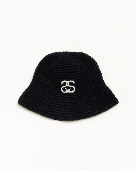 Ss Link Knit Bucket Hat Accessories - In Black