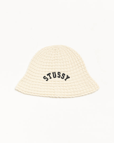 Waffle Knit Bucket Hat Accessories - In Bone