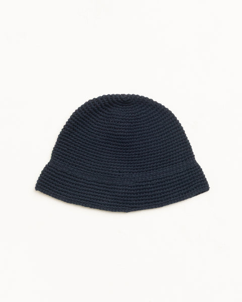Basic Linen Knit Bucket Unisex In Black