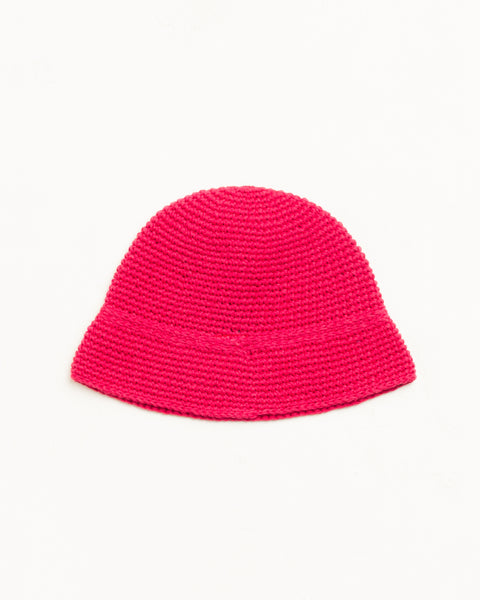 Basic Linen Knit Bucket Unisex In Red