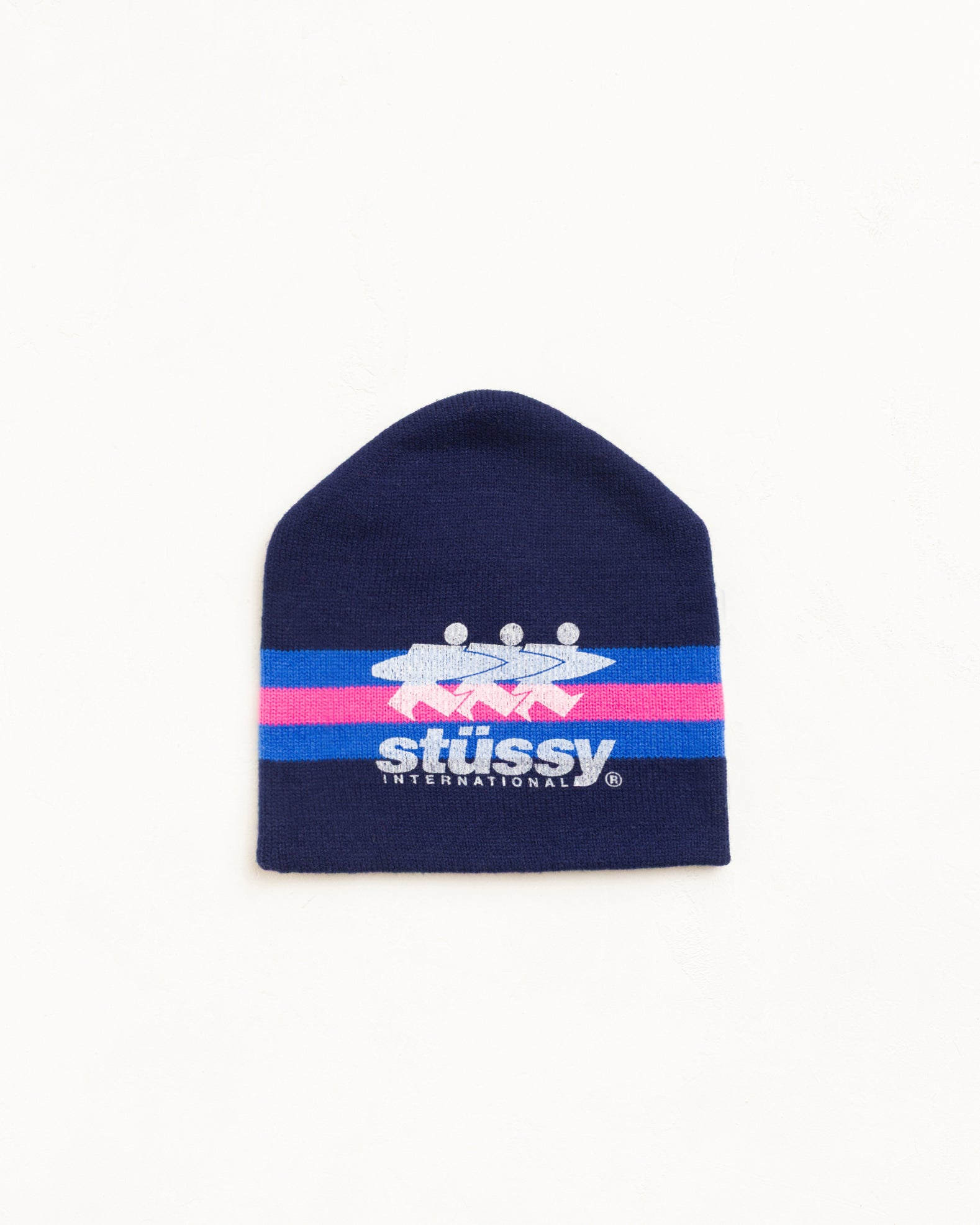 Stripe Ski Beanie Unisex In Navy