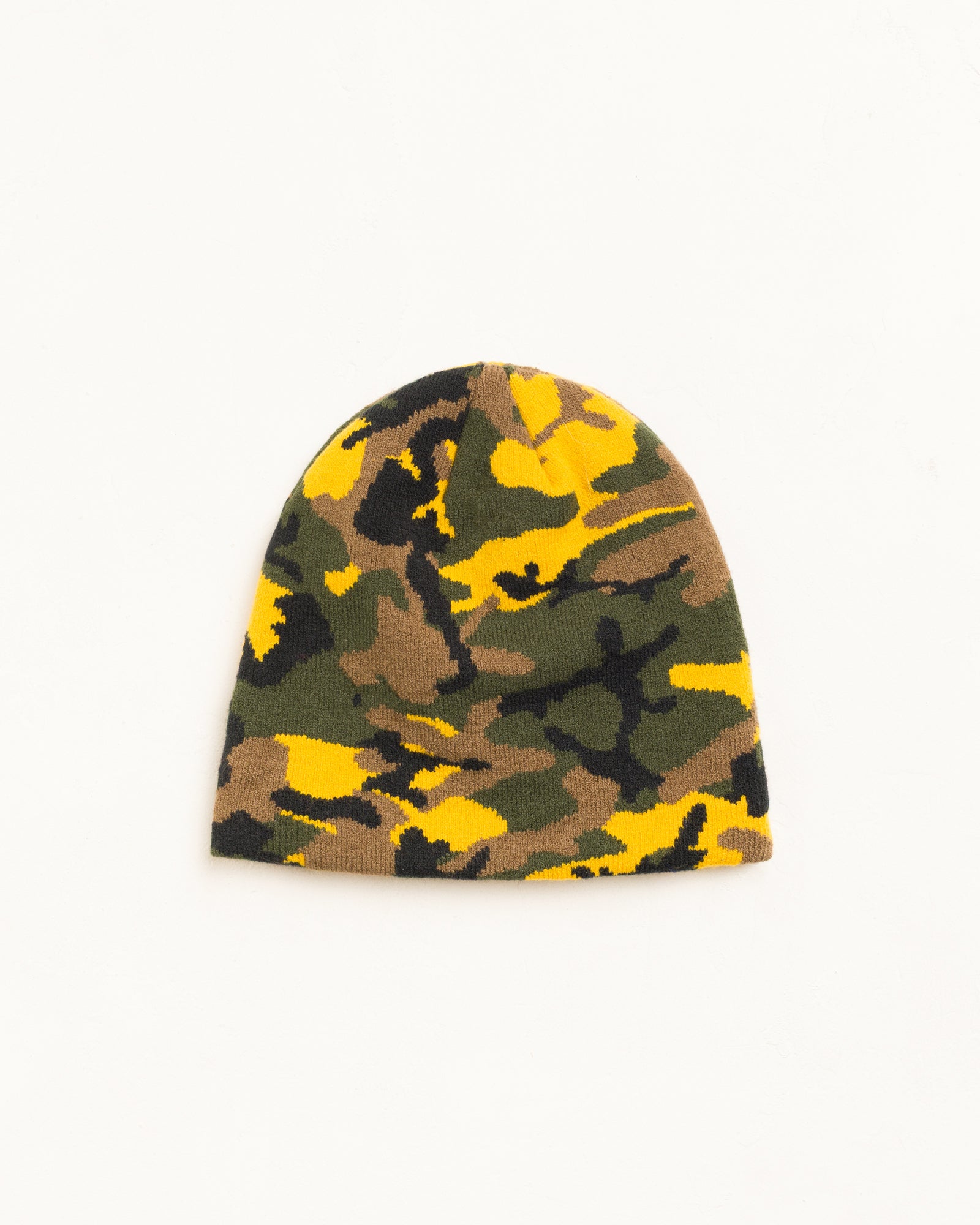 Basic Camo Knit Skullcap - Yellow Camo | Headwear | Stüssy Japan