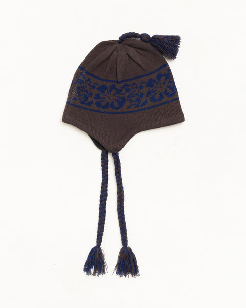 Hawaiian Earflap Beanie Unisex In Brown