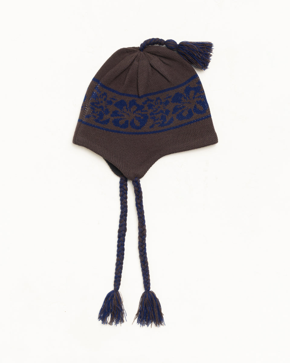Hawaiian Earflap Beanie Unisex In Brown