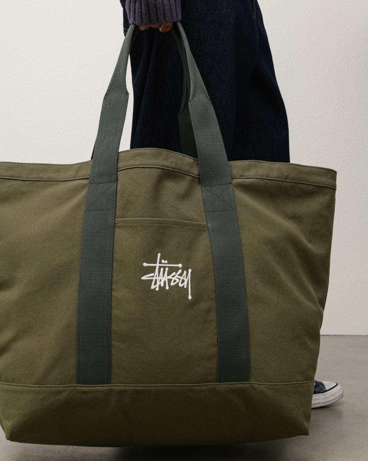 Canvas Extra Large Tote – Green | Accessories | Stüssy Japan
