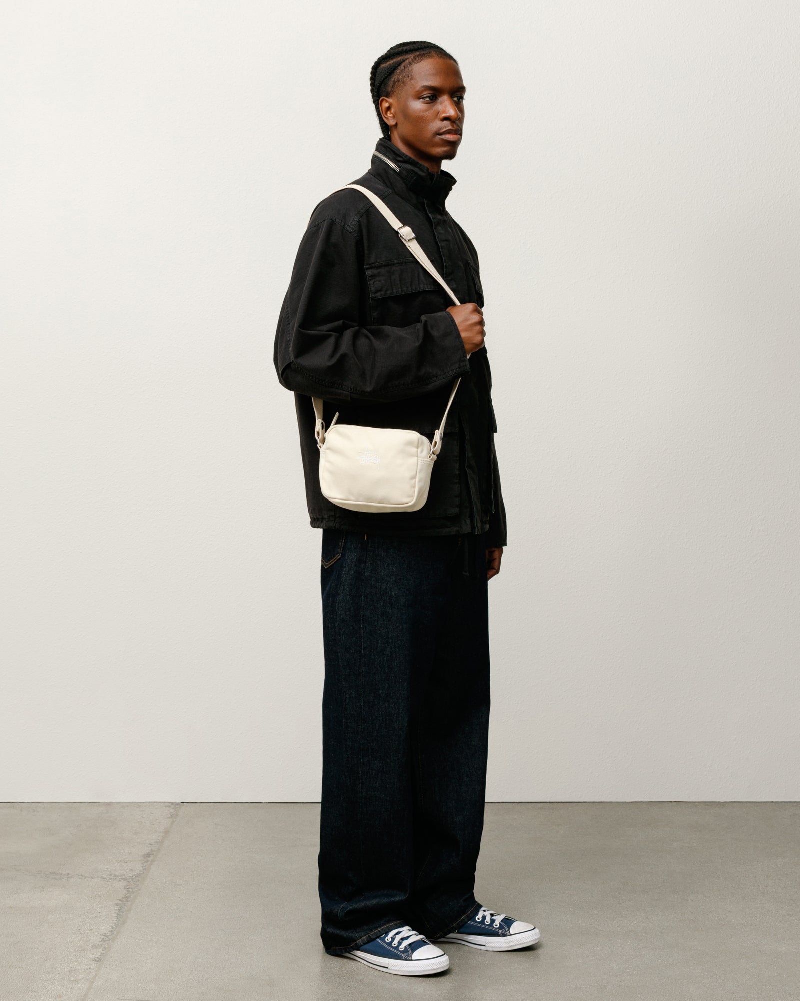 【タグ付き】STUSSY CANVAS SIDE POUCH ショルダーバッグ ☆関税込☆Stussy☆Canvas Side Pouch Washed Black☆ (STUSSY