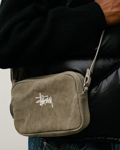 Waxed Canvas Side Pouch Accessories In Stone