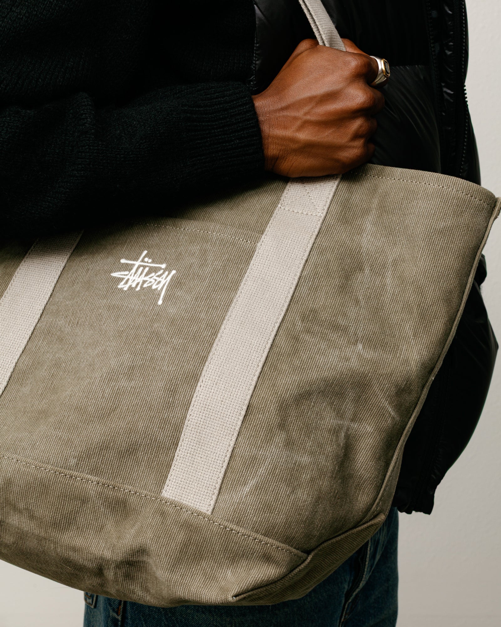 Waxed Canvas Market Tote – Stone | Accessories | Stüssy Japan
