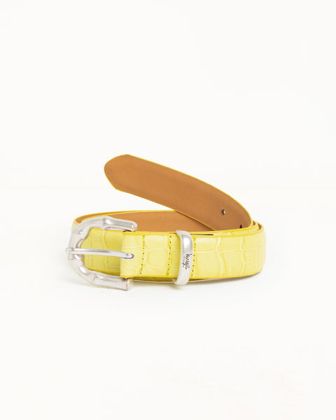 Bamboo Buckle Belt Accessories In Citron Croc Pattern