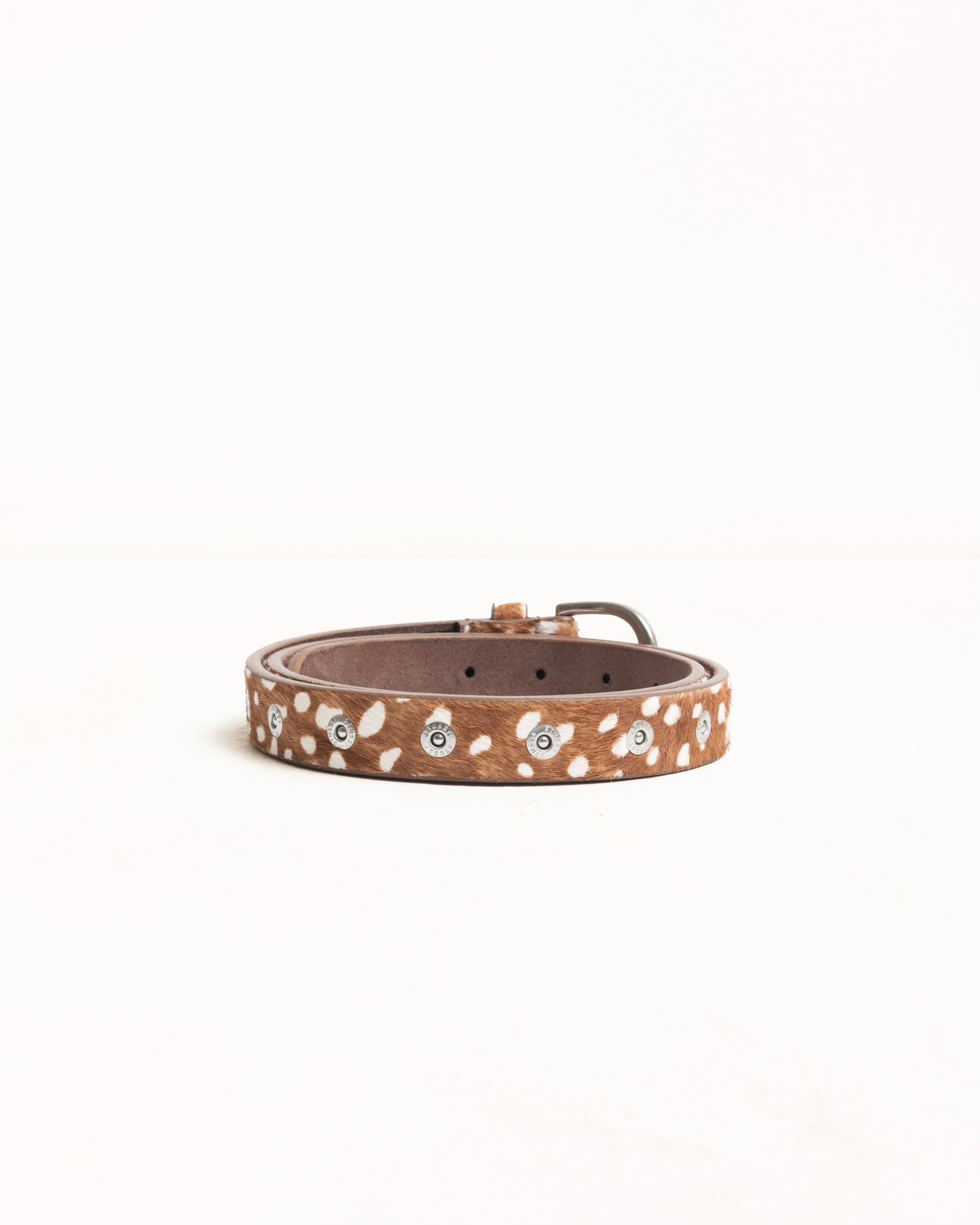 Rivet Stud Belt Accessories In Hairy Deer Pattern