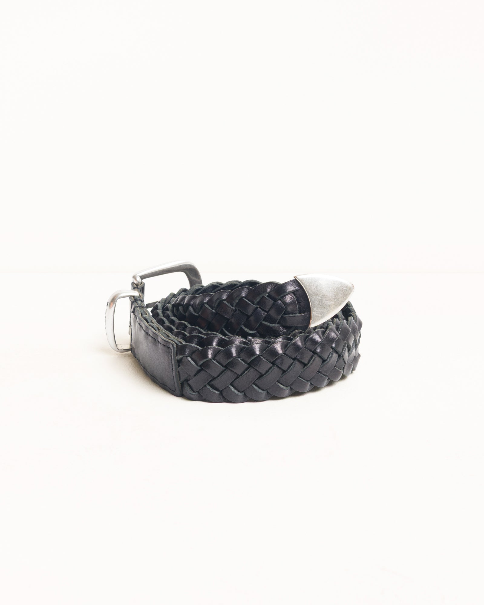 Braided Leather Belt - Black | Accessories | Stüssy Japan