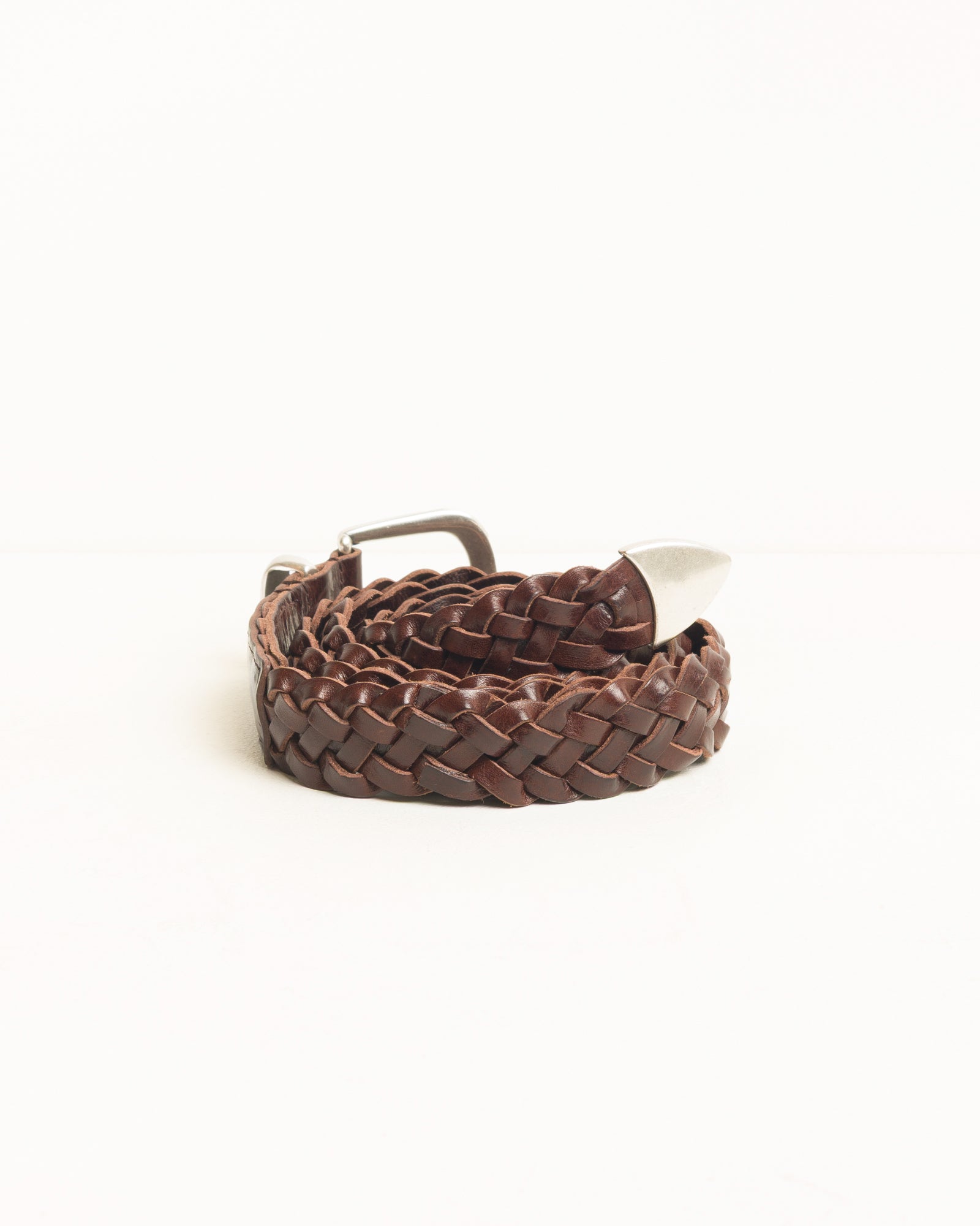 Braided Leather Belt - Brown | Accessories | Stüssy Japan