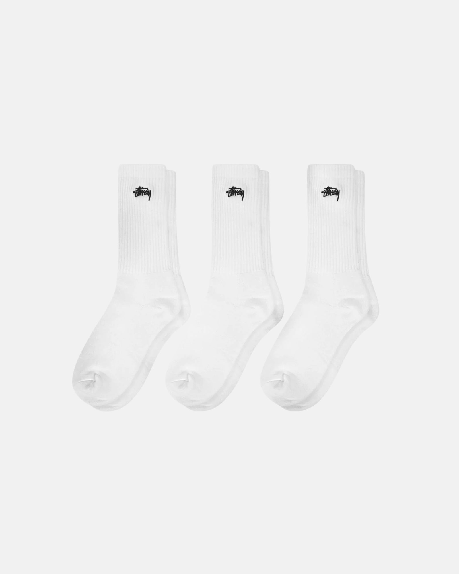 Stüssy Stock Crew Socks 3 Pack White Accessories
