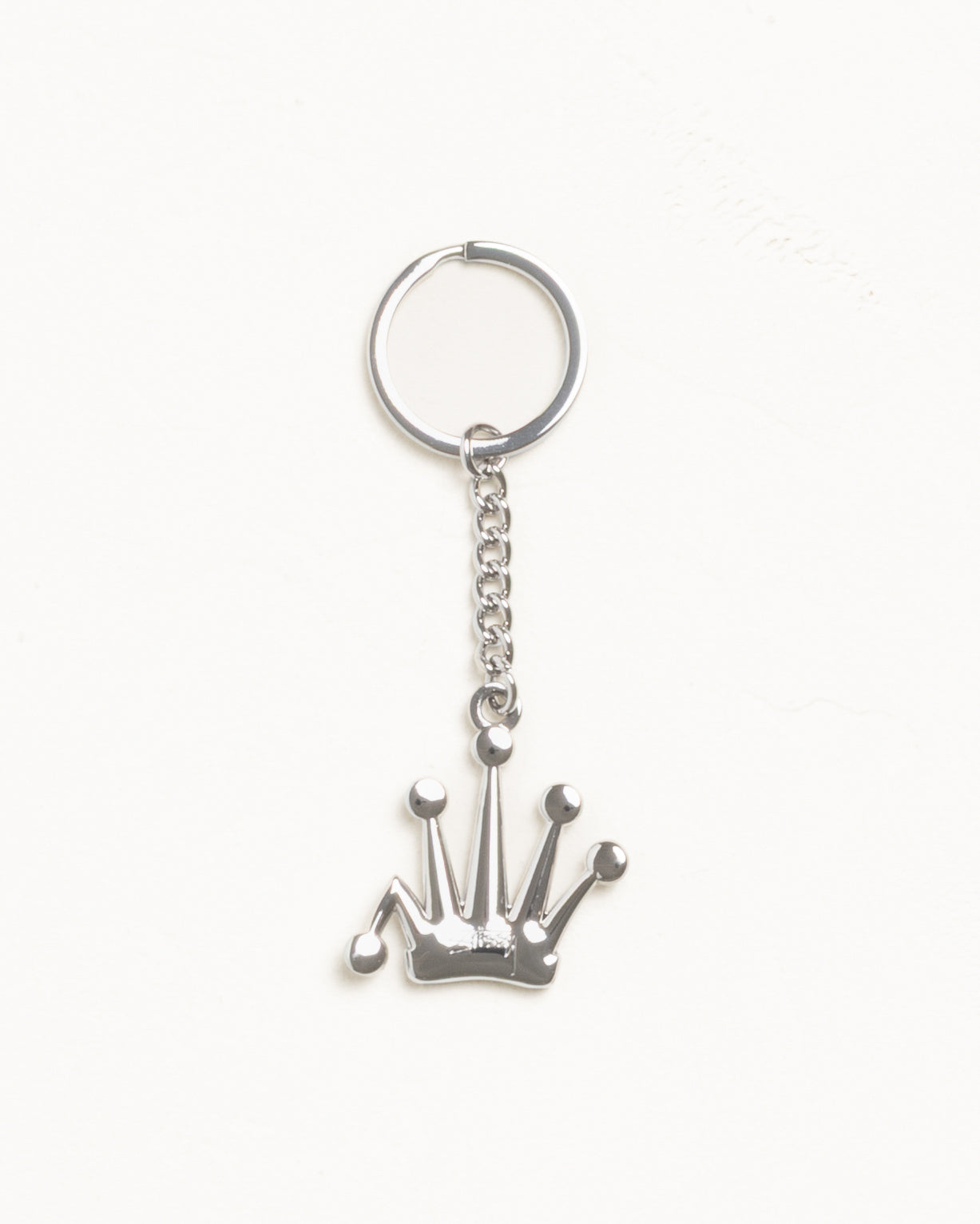 Metal Bent Crown Keychain Accessories In Silver