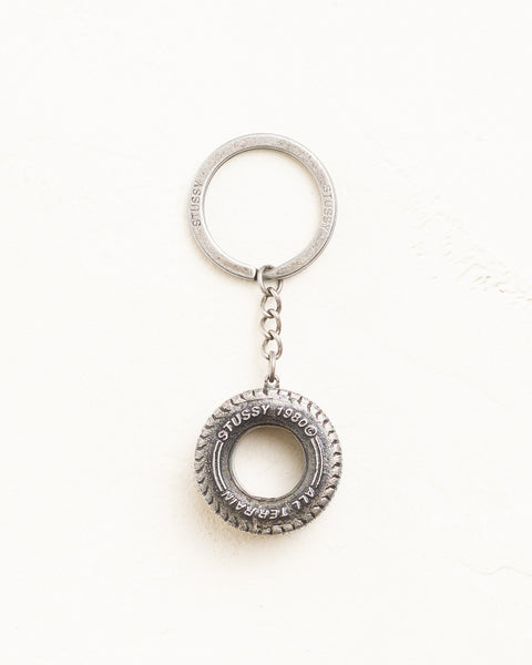 Tire Keychain Unisex In Silver