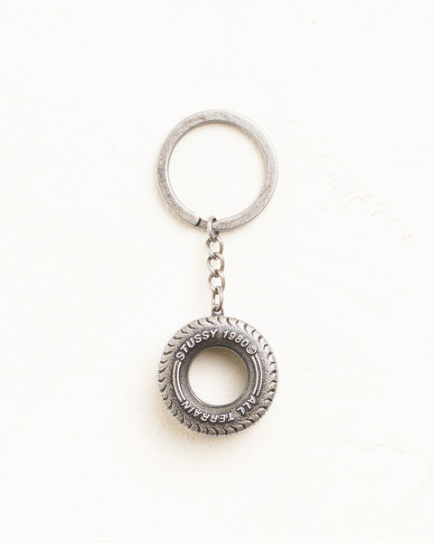 Tire Keychain Unisex In Silver