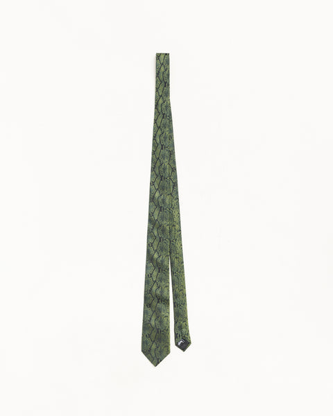 Silk Python Tie Unisex In Green