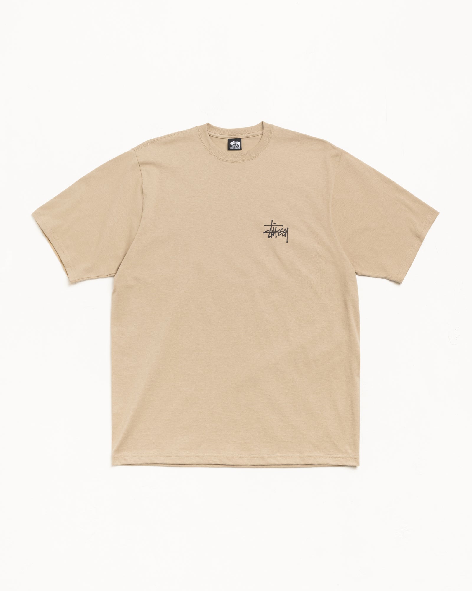 Basic Stussy Tee Mens Short Sleeve In Khaki