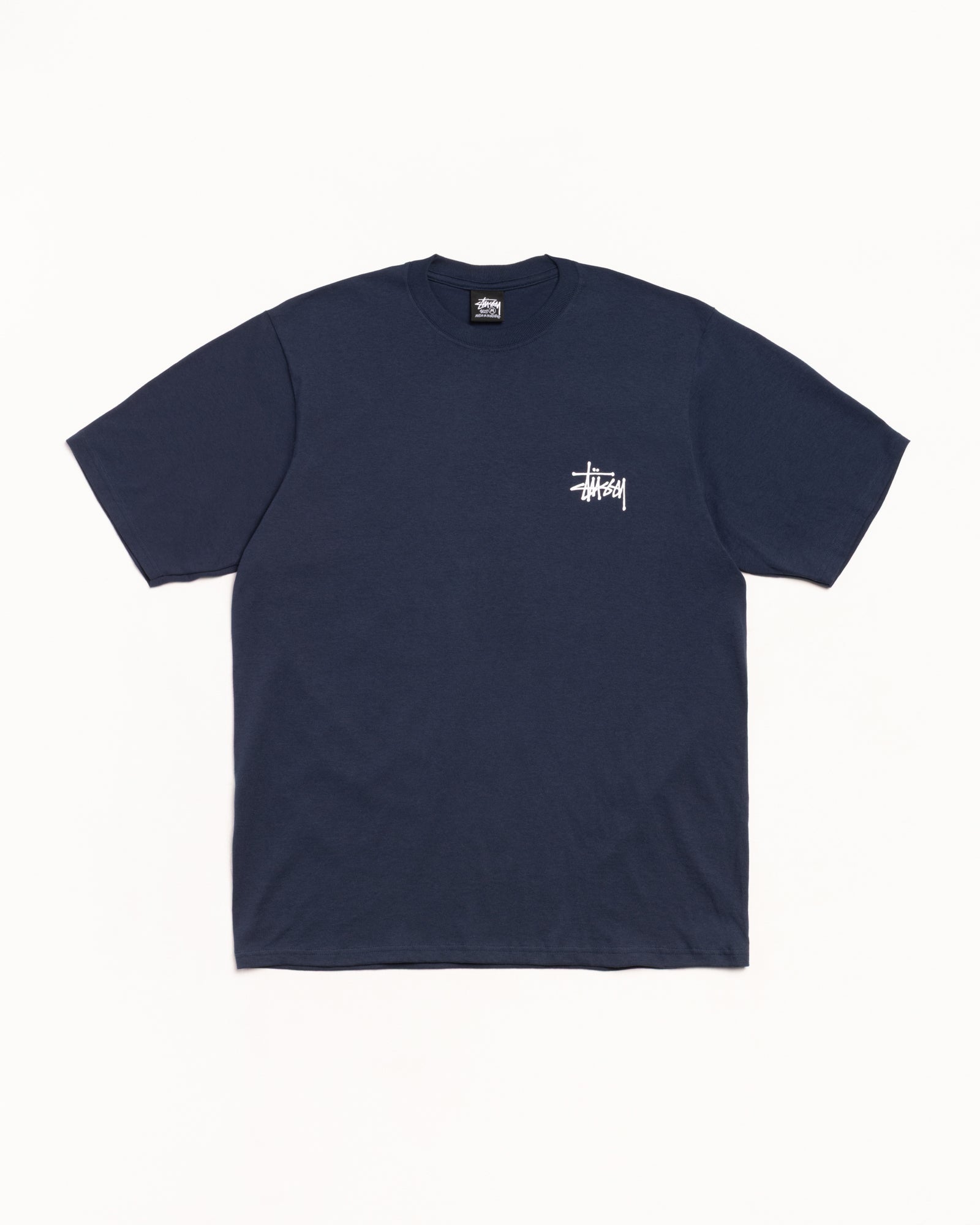 Basic Stussy Tee Mens Short Sleeve In Navy