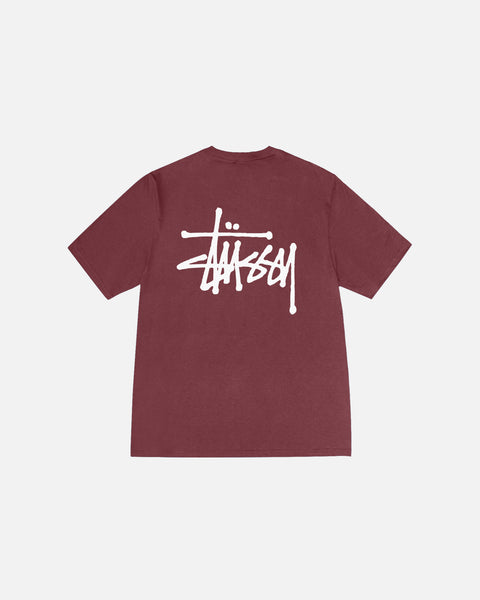 Basic Stüssy Tee in oxblood – Stüssy Japan