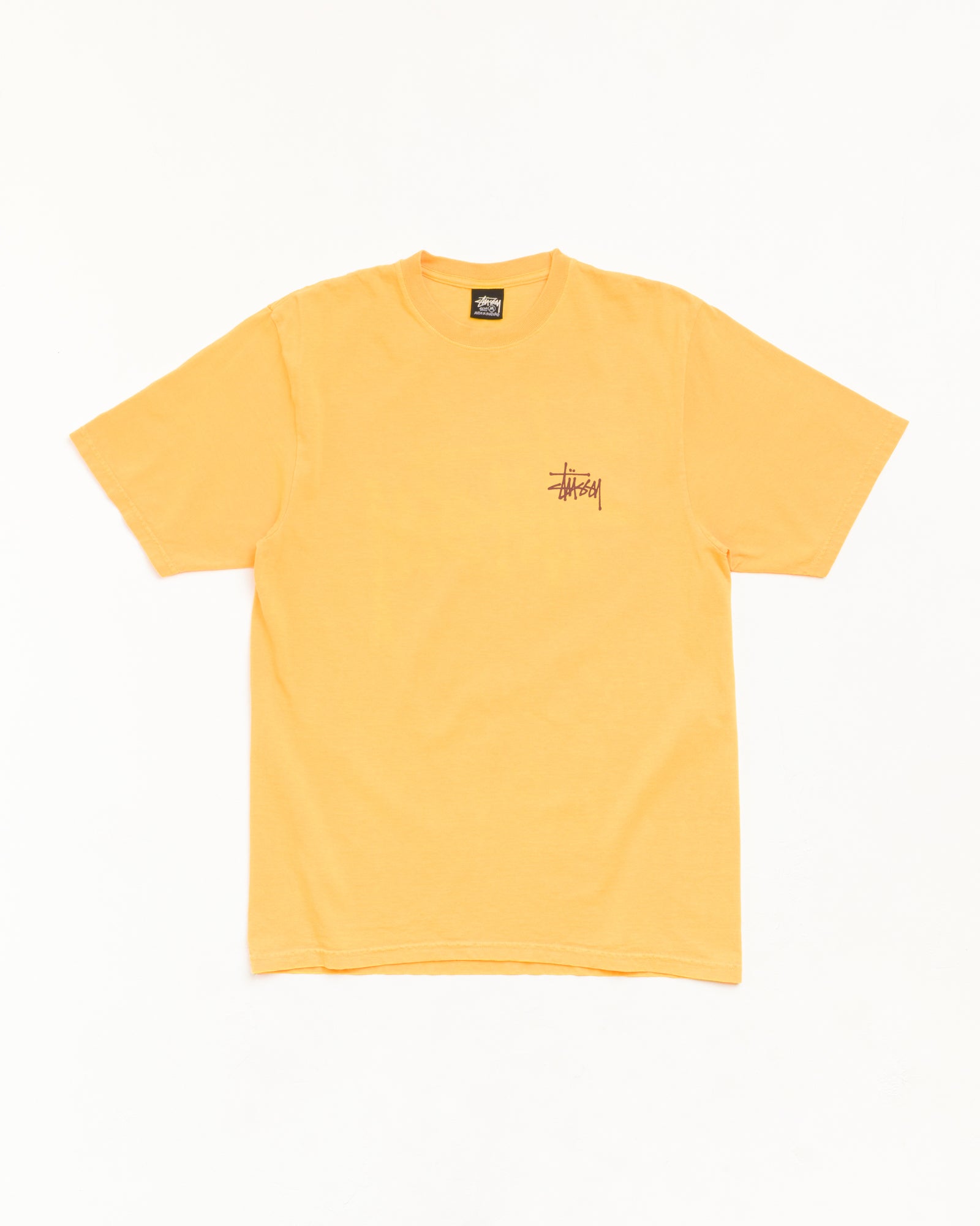 Basic Stussy Pig. Dyed Tee Unisex Short Sleeve In Marigold