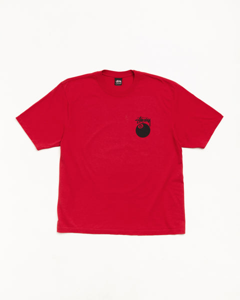 8 Ball Pig. Dyed Tee Unisex Short Sleeve In Red