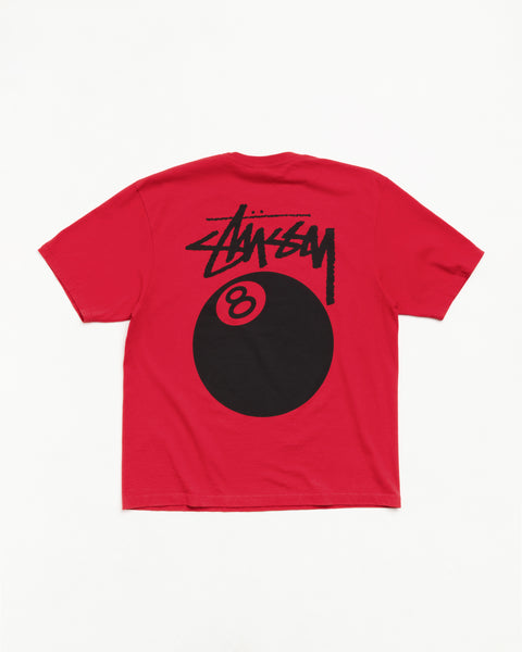8 Ball Pig. Dyed Tee Unisex Short Sleeve In Red