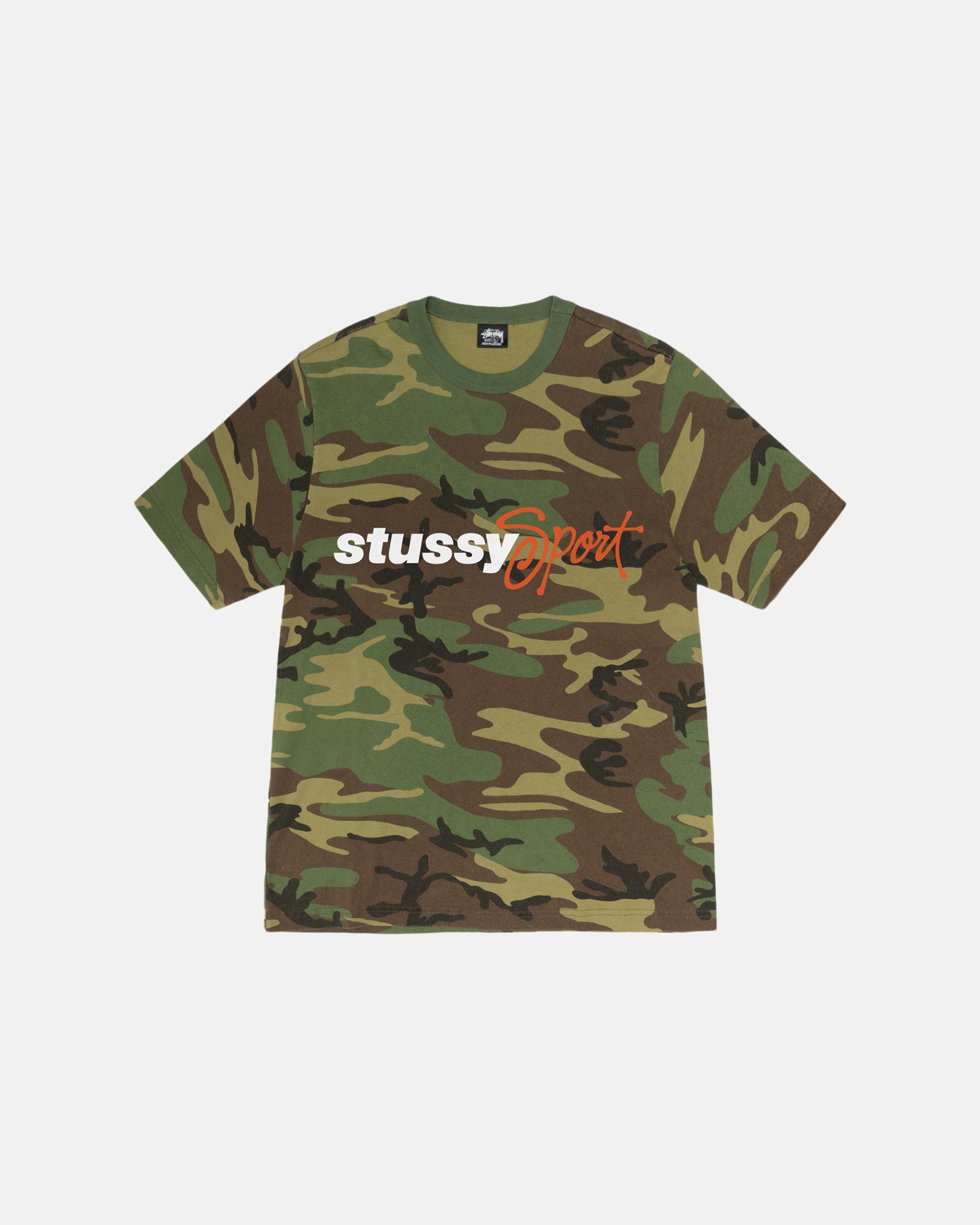 STÜSSY SPORT SCRIPT TEE CAMO SHORTSLEEVE