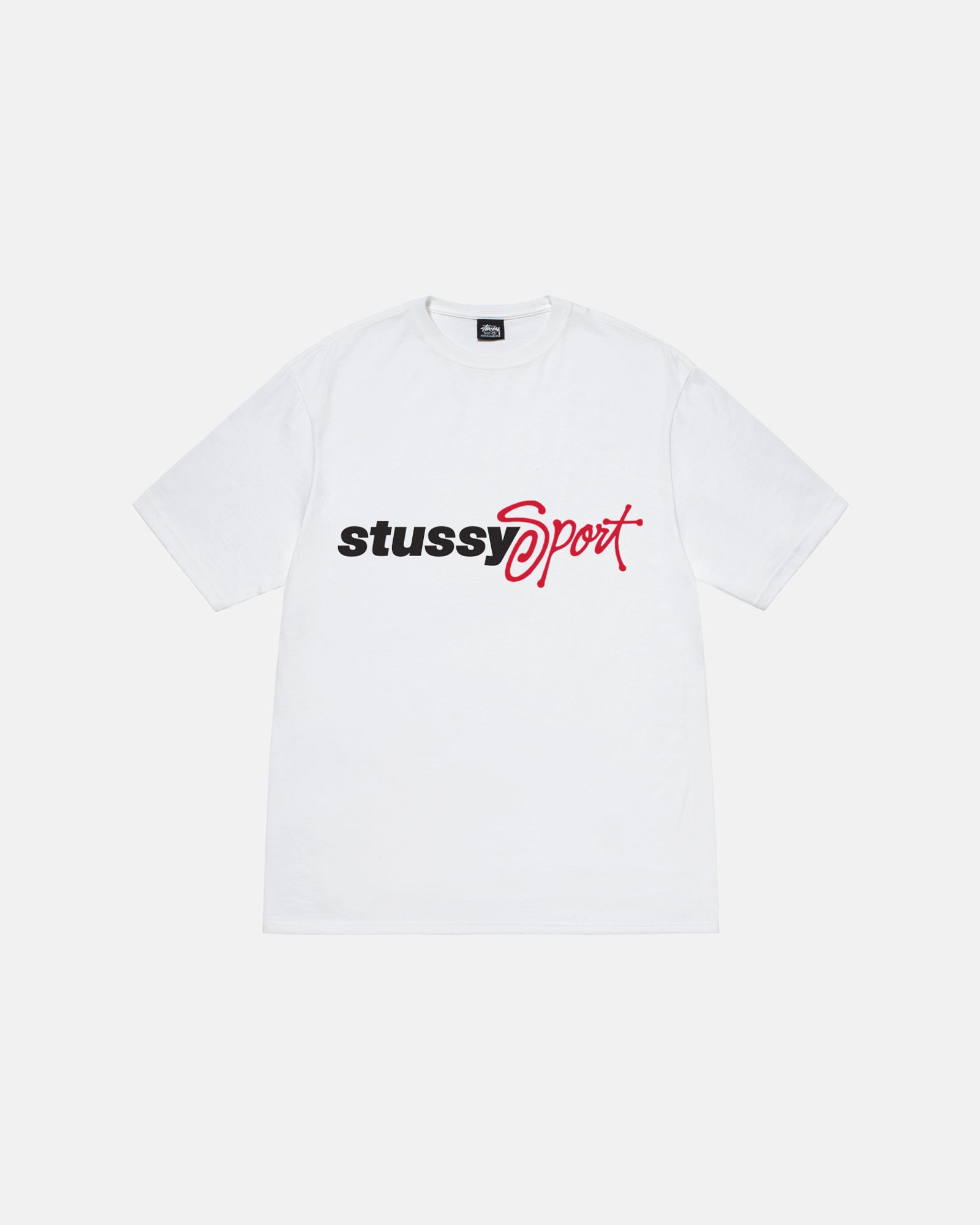 STÜSSY SPORT SCRIPT TEE WHITE SHORTSLEEVE