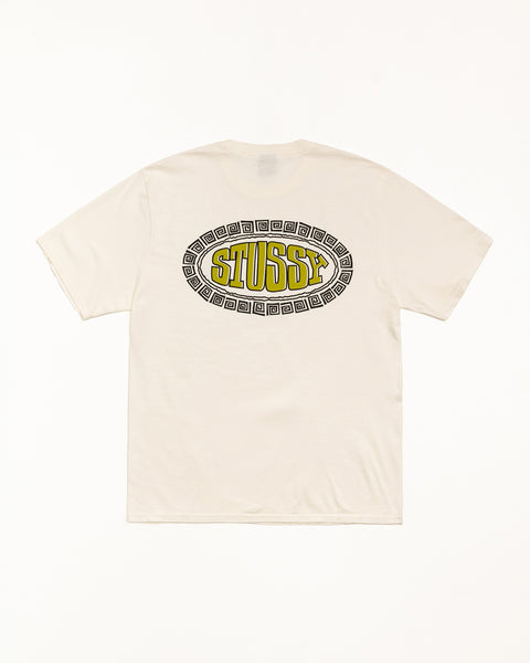 Tile Oval Pig. Dyed Tee Mens Short Sleeve In Natural