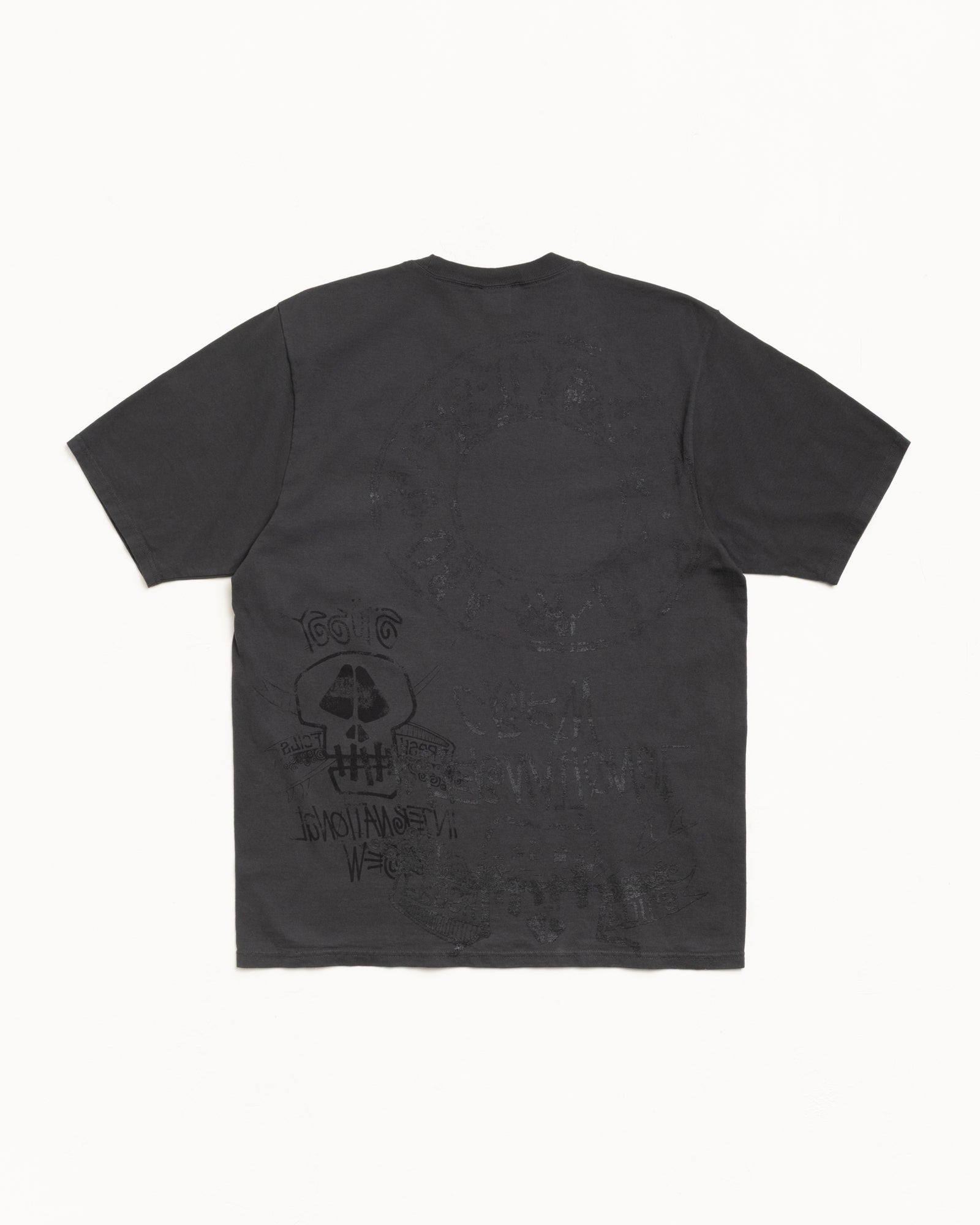 Stüssy ダークグレー ロゴ刺繍 シャツ Lサイズ STUSSY】ステューシー 8BALL HALF T-SHIRTS ロゴ 半袖 Tシャツ（T