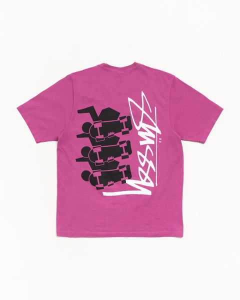 Skate Stack Pig. Dyed Tee Mens Short Sleeve In Berry