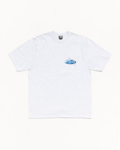 Wave Oval Tee Mens Short Sleeve In Ash Heather