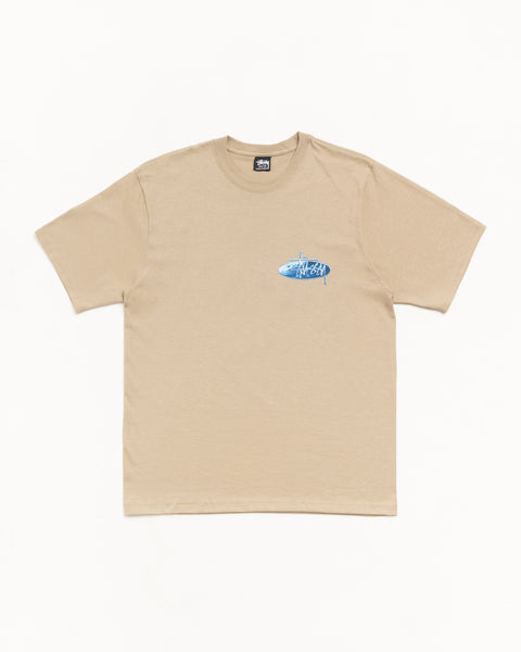 Wave Oval Tee Mens Short Sleeve In Khaki