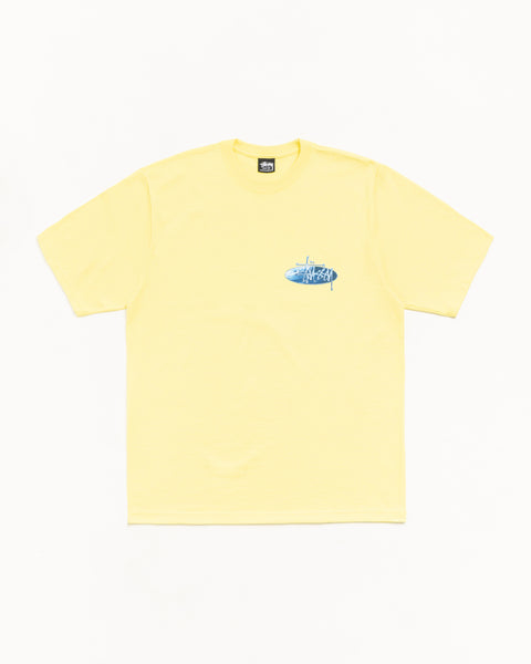 Wave Oval Tee Mens Short Sleeve In Lemon
