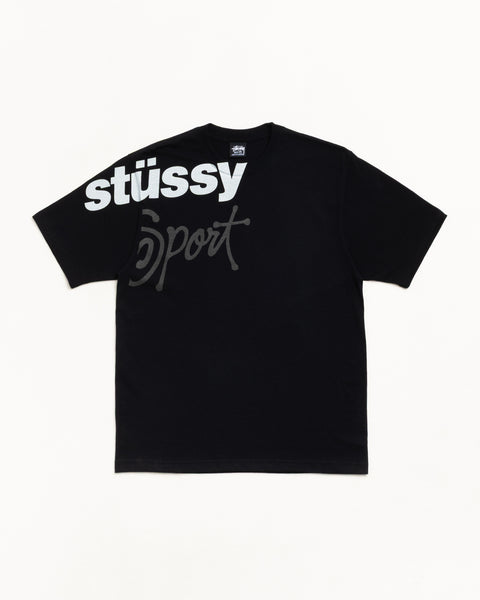 Stüssy スポーツTシャツ ユニセックス 黒の半袖、背面の平置き