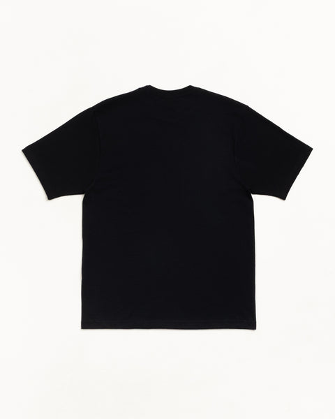 Stüssy スポーツTシャツ ユニセックス 黒の半袖、背面の平置き