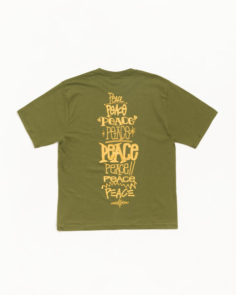 Peace Increased Tee Unisex Short Sleeve In Olive