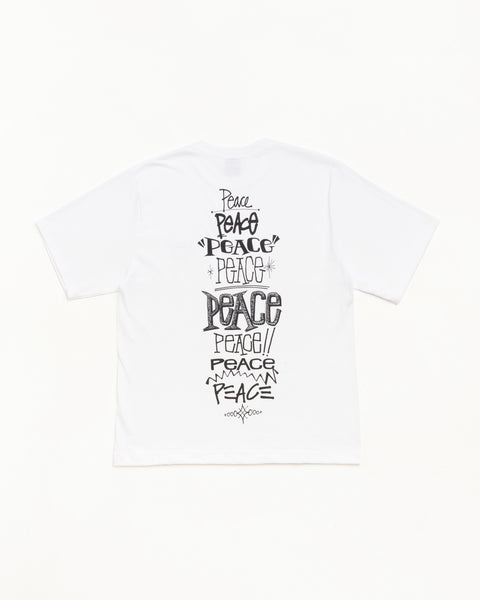 Peace Increased Tee Unisex Short Sleeve In White