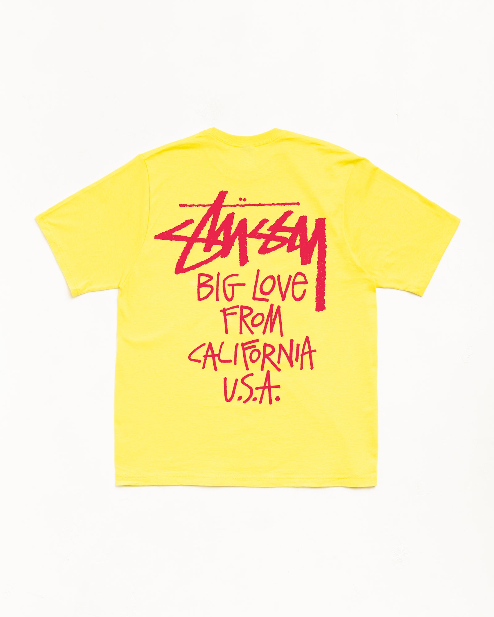 レモンカラーのBig Love Tee メンズ ショートスリーブ