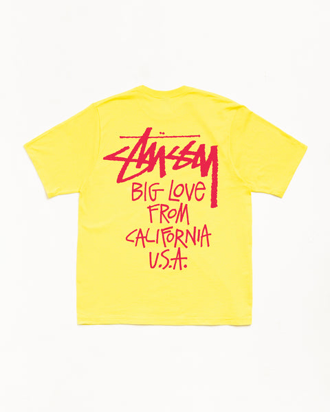 レモンカラーのBig Love Tee メンズ ショートスリーブ
