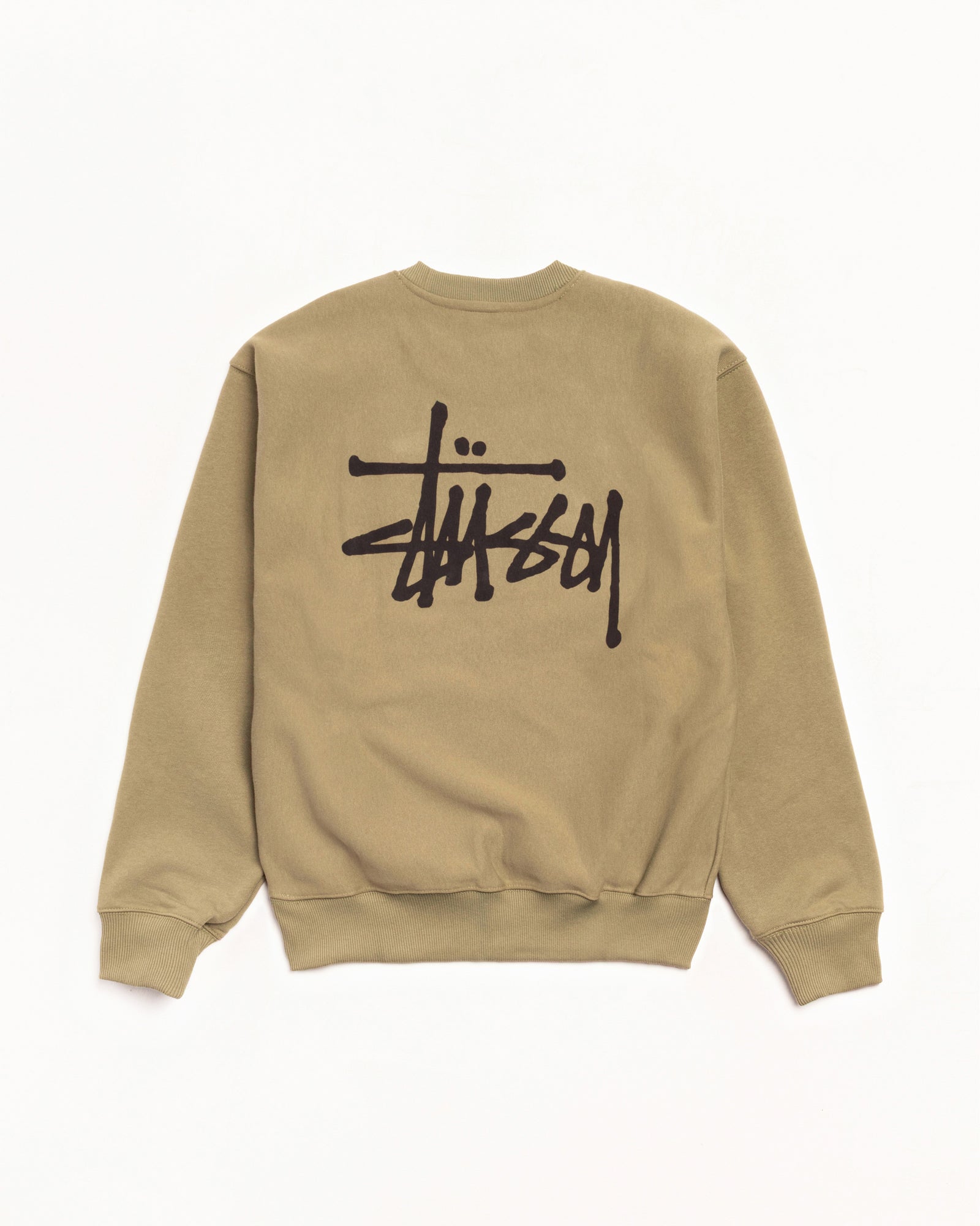 Basic Stussy Crew Mens Long Sleeve In Army