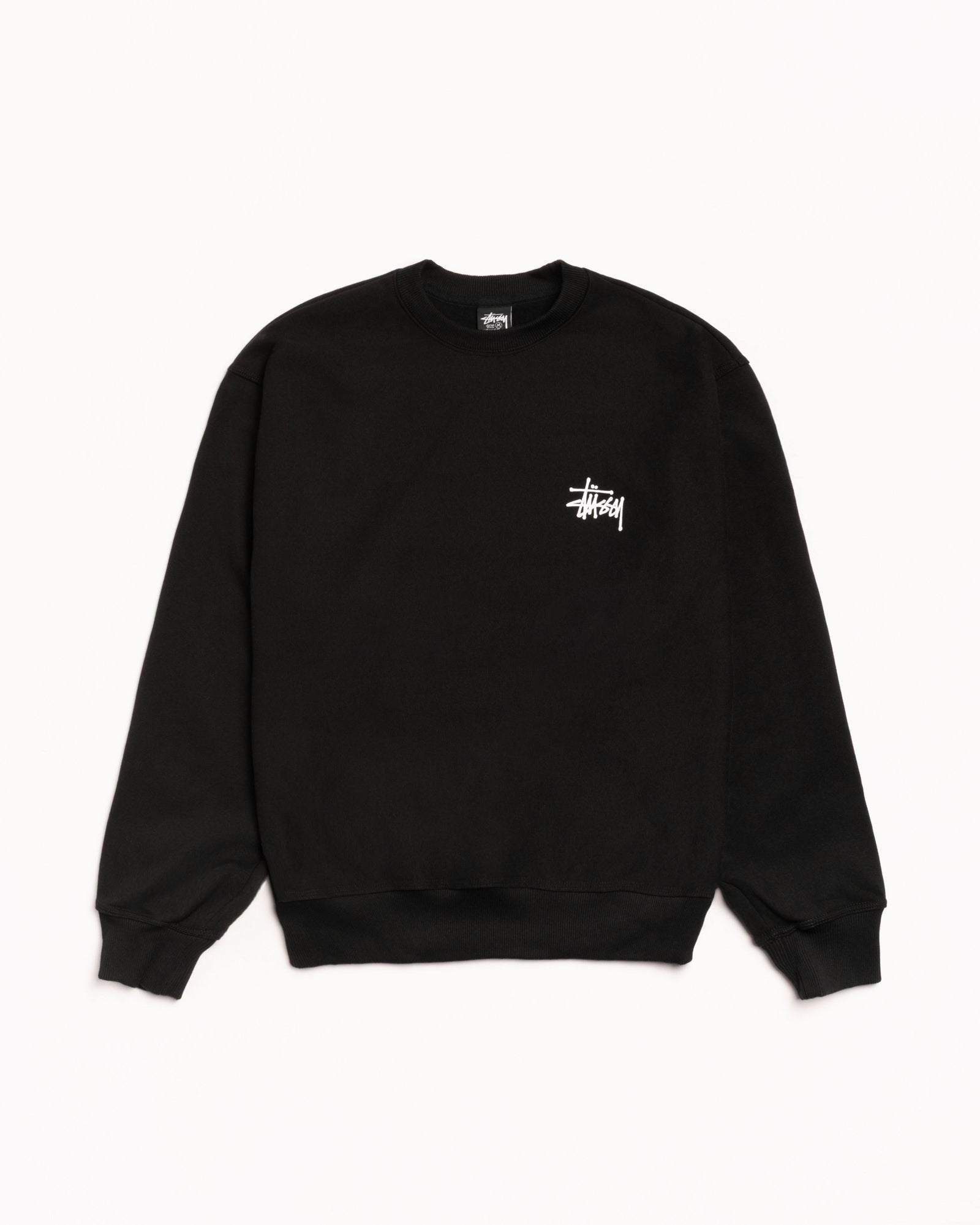 Basic Stussy Crew Mens Long Sleeve In Black