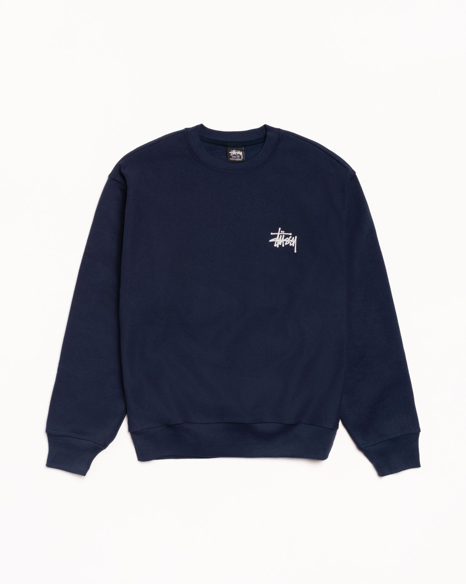 Basic Stussy Crew Mens Long Sleeve In Navy